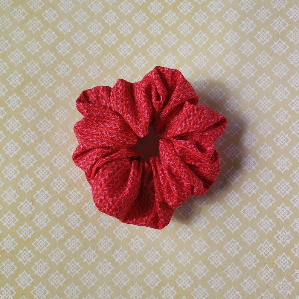 Red Striped Scrunchie